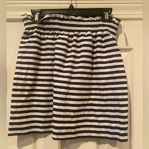 J Crew Blue and White Striped Skirt